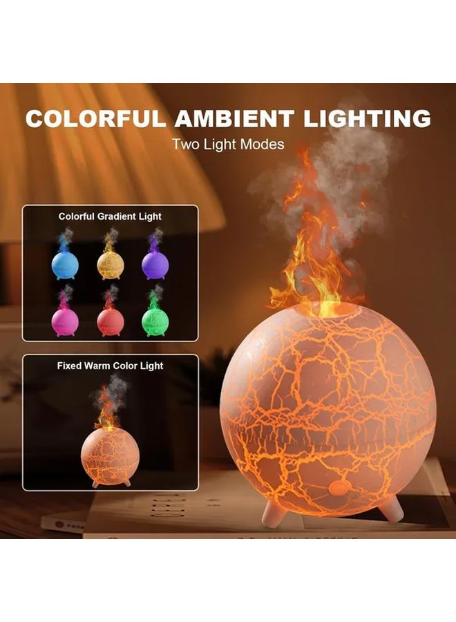 مرطب ومنقي هواء بركاني أسود اللهب مع تأثير ثوران، 7 ألوان وإيقاف تلقائي، سعة 200 مل - Image 2